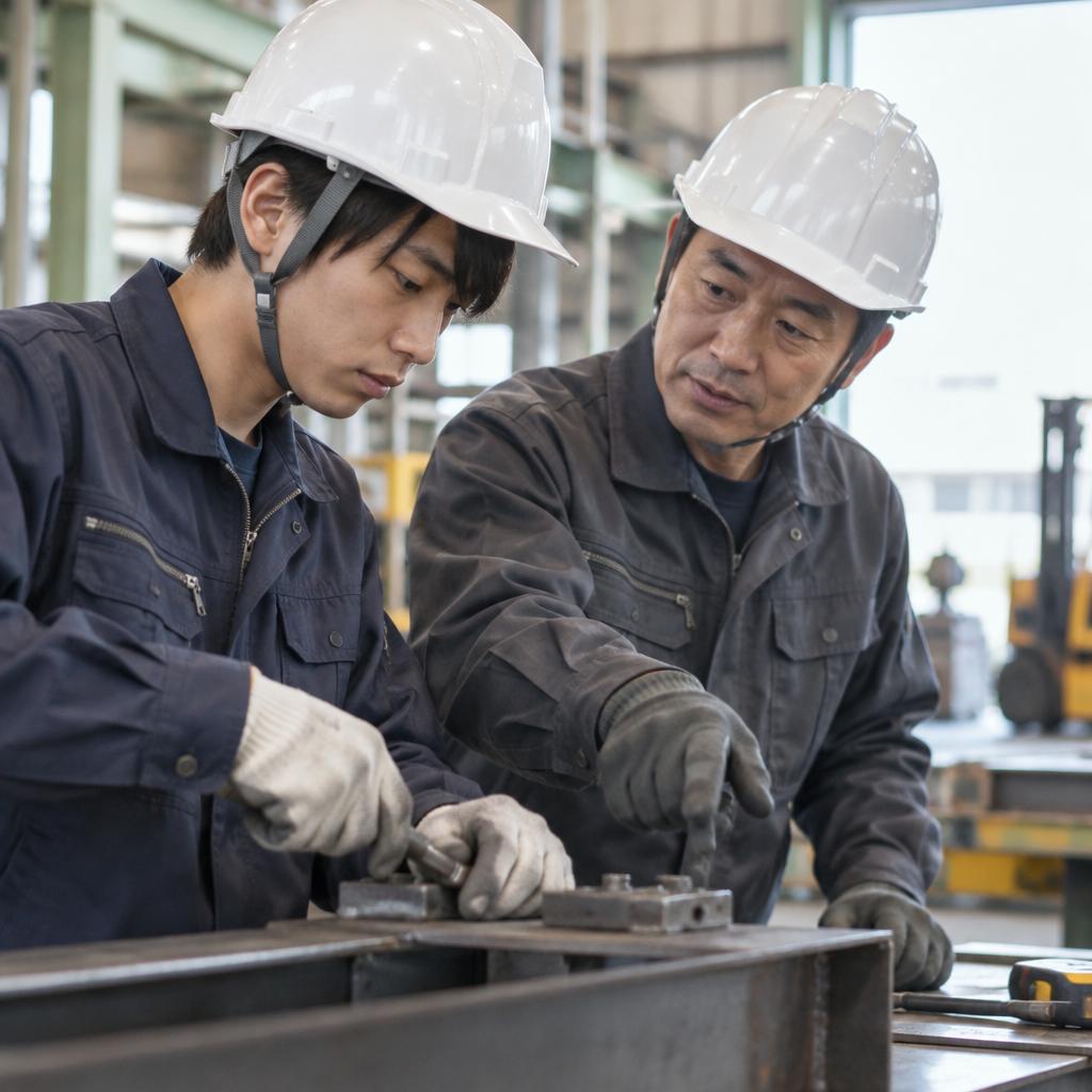 現場が学びの場。先輩と一緒に技術を身に付ける