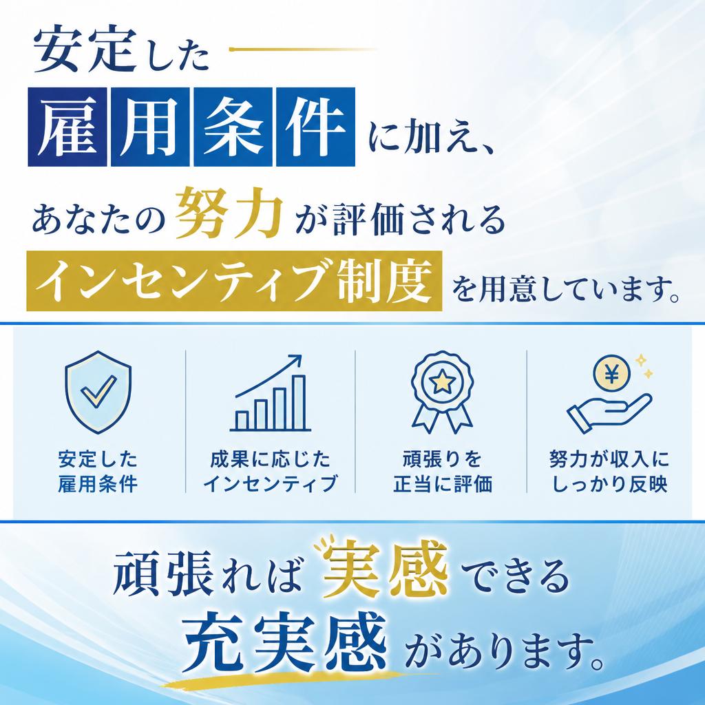 安定した待遇とインセンティブ