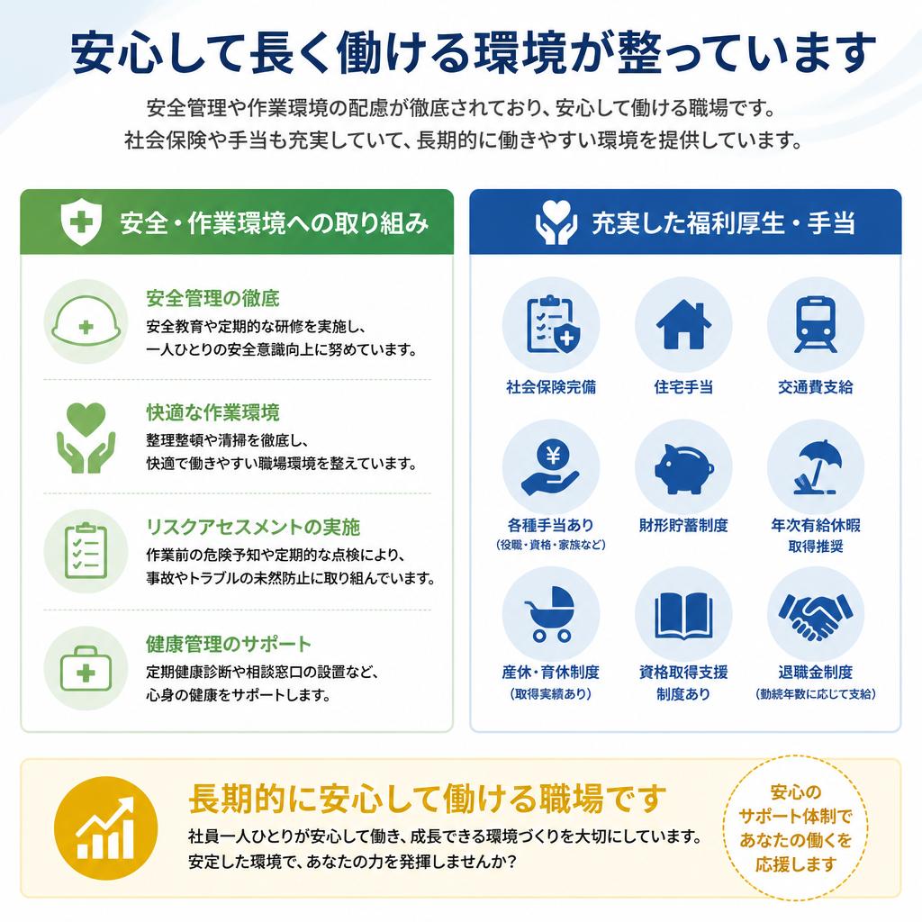 快適な労働環境と充実した福利厚生