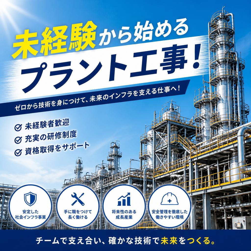 未経験から始めるプラント工事！
