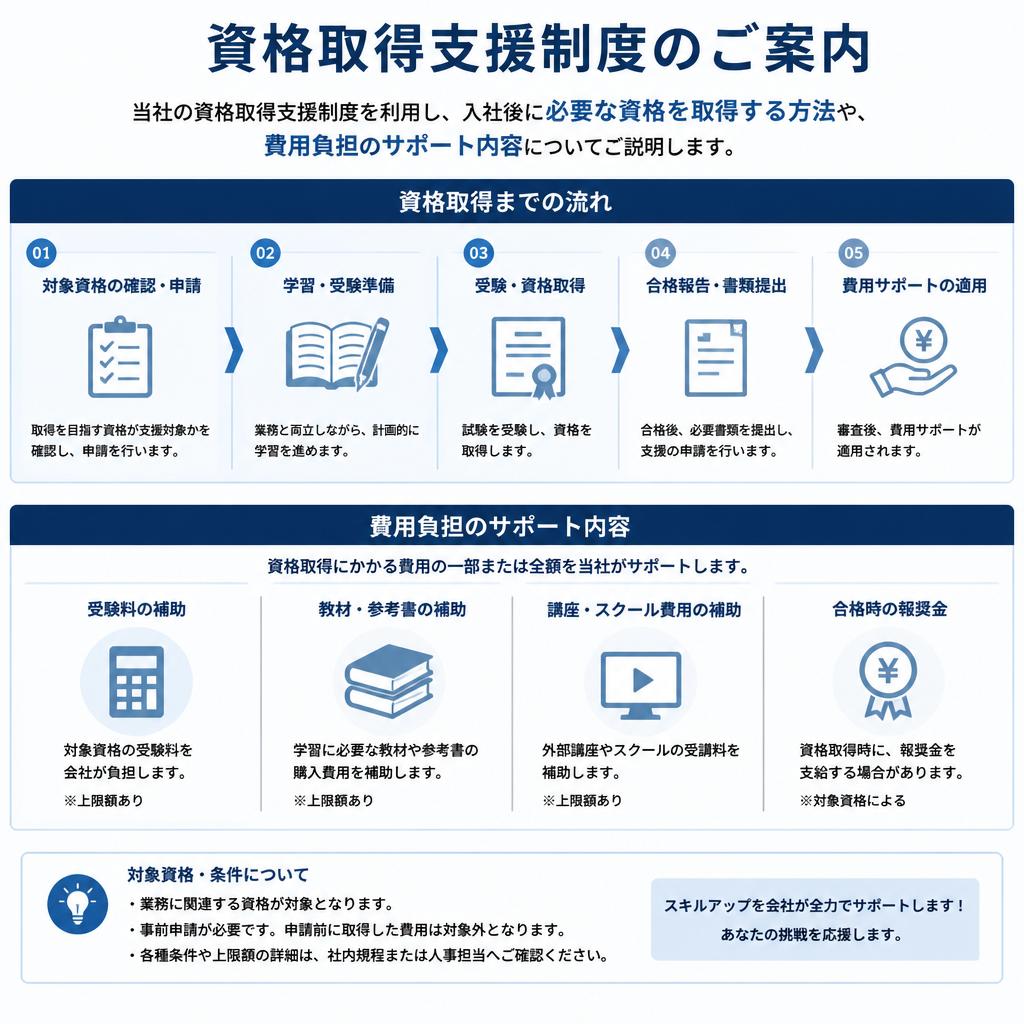 資格取得支援制度で安心サポート