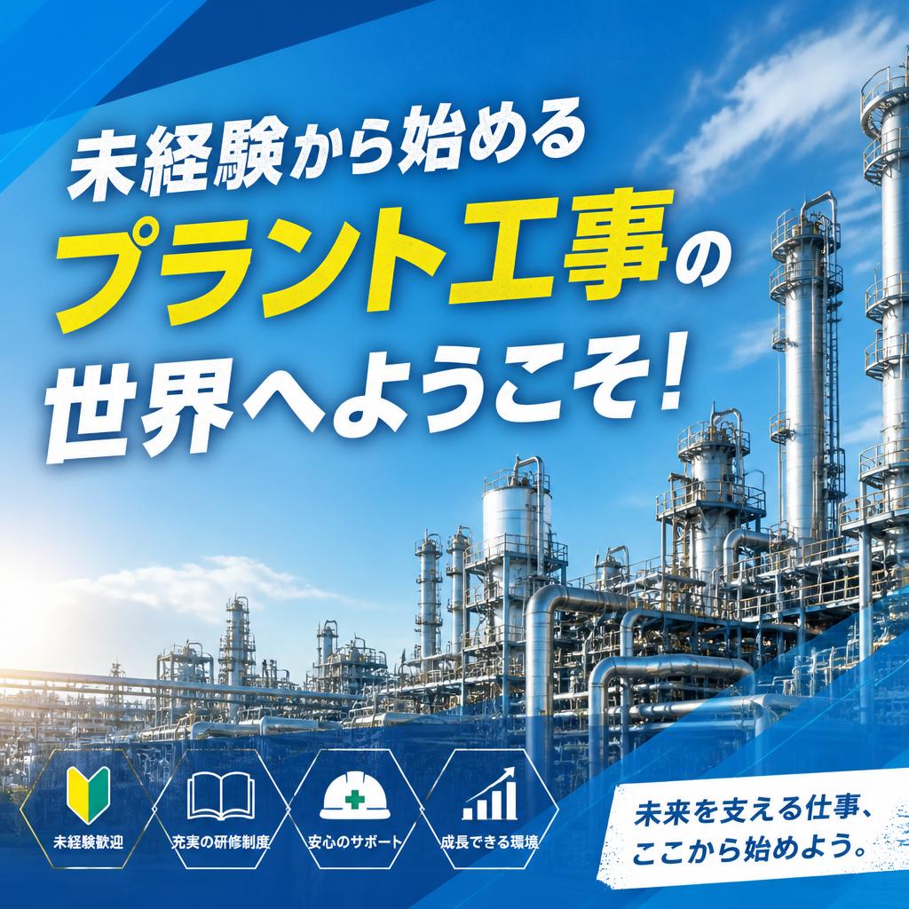 未経験から始めるプラント工事の世界へようこそ！