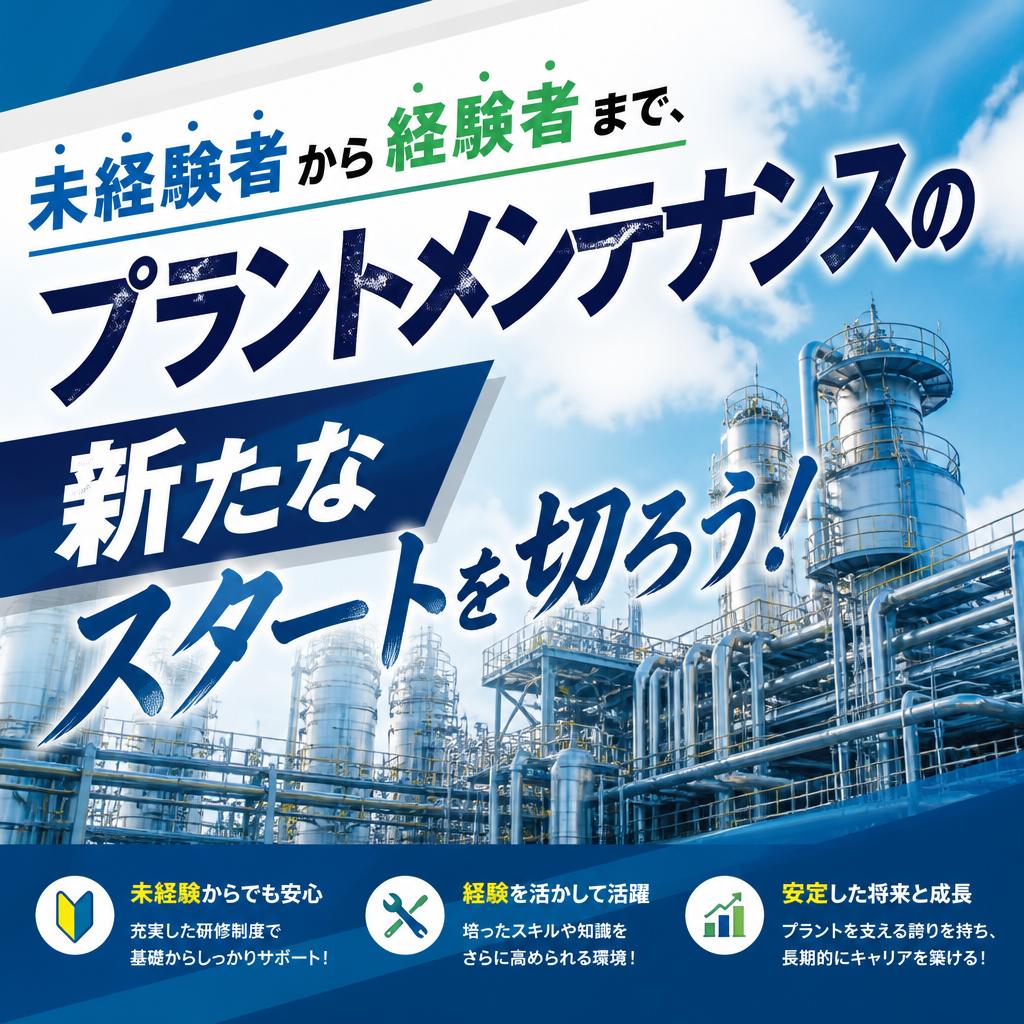 未経験者から経験者まで、プラントメンテナンスの新たなスタートを切ろう！