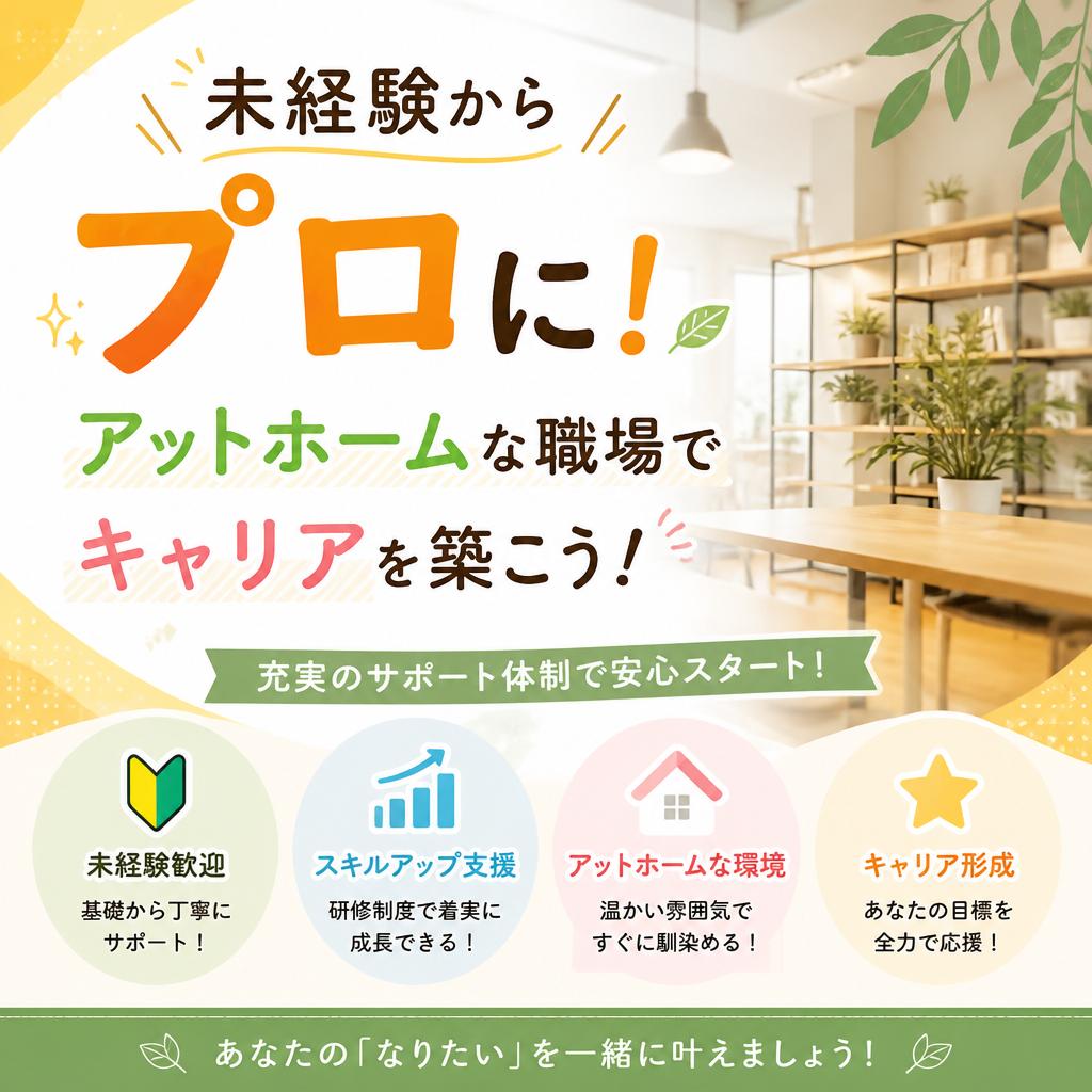 未経験からプロに！アットホームな職場でキャリアを築こう！