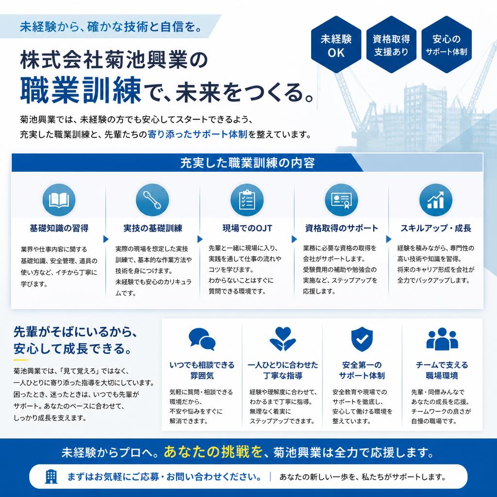 充実した職業訓練とサポート体制