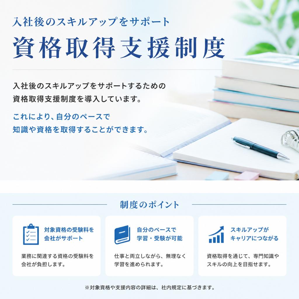充実の資格取得支援制度