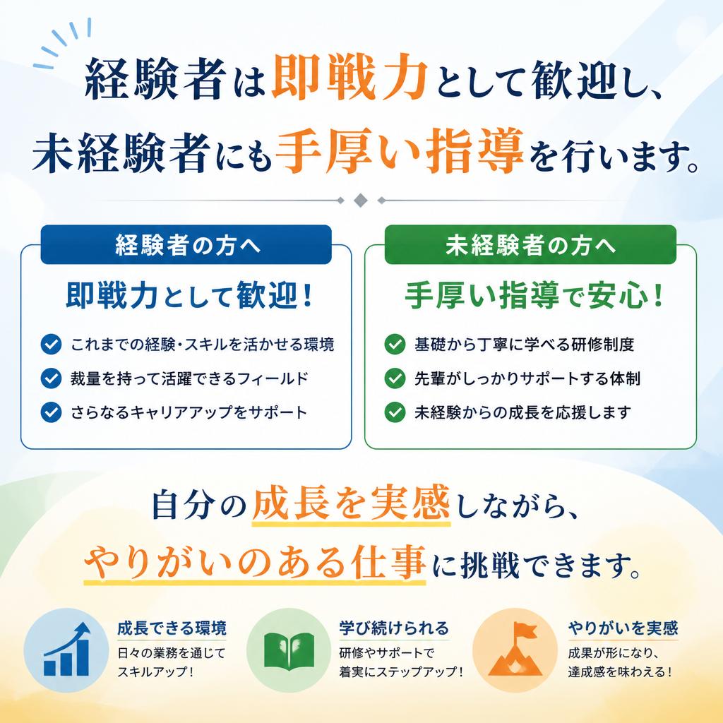 経験者・未経験者、どちらも歓迎
